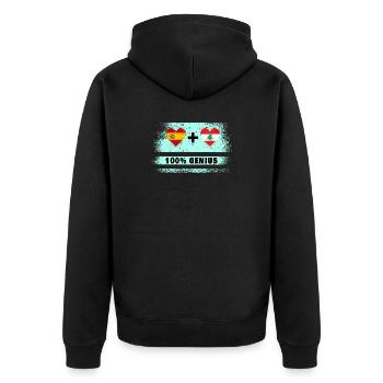 Flagge Spanien und Libanon 100% genial - Unisex Premium Bio Zip Hoodie - Schwarz - Hinten - Nico (187cm)