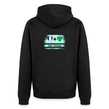 Drapeau France et Brésil 100% génial - Veste à capuche bio Premium Unisexe - noir - Dos - Nico (187cm)