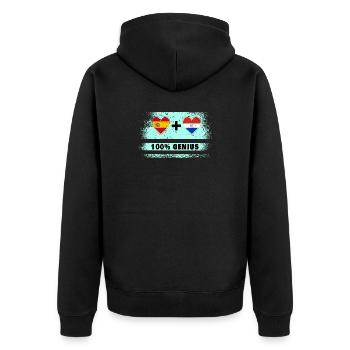 Spain and Paraguay flag 100% genius - Unisex Premium Organic Zip Hoodie - black - Back - Nico (187cm)