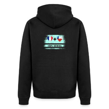Drapeau France et Chili 100% génial - Veste à capuche bio Premium Unisexe - noir - Dos - Nico (187cm)