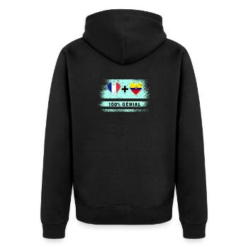 Drapeau France et Équateur 100% génial - Veste à capuche bio Premium Unisexe - noir - Dos - Nico (187cm)