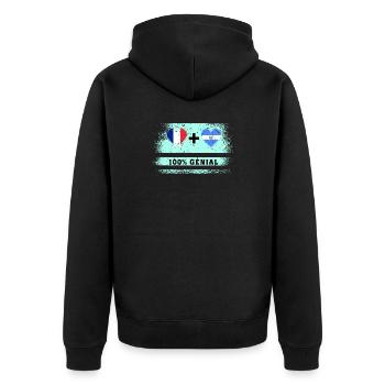 Drapeau France et El Salvador 100% génial - Veste à capuche bio Premium Unisexe - noir - Dos - Nico (187cm)