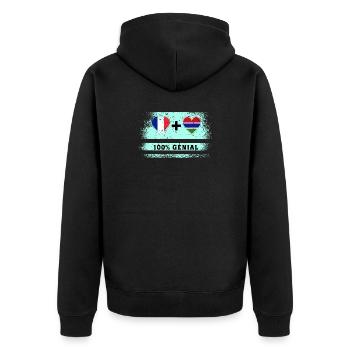 Drapeau de la France et de la Gambie 100% génial - Veste à capuche bio Premium Unisexe - noir - Dos - Nico (187cm)