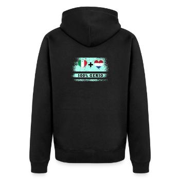 Drapeau 100% génie de l’Italie et des Pays-Bas - Veste à capuche bio Premium Unisexe - noir - Dos - Nico (187cm)