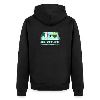 L’Italie et la Lituanie 100% drapeau de génie - Veste à capuche bio Premium Unisexe - noir - Dos - Nico (187cm)
