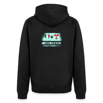Italie et Liban 100% drapeau de génie - Veste à capuche bio Premium Unisexe - noir - Dos - Nico (187cm)
