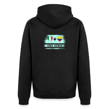 Italie et Colombie 100% drapeau de génie - Veste à capuche bio Premium Unisexe - noir - Dos - Nico (187cm)