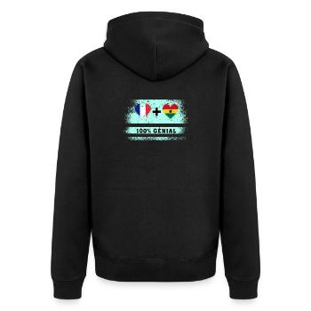 Drapeau France et Ghana 100% génial - Veste à capuche bio Premium Unisexe - noir - Dos - Nico (187cm)
