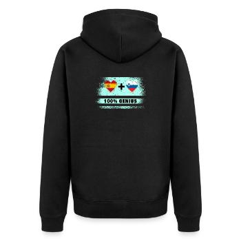L’Espagne et la Slovénie 100% drapeau génie - Veste à capuche bio Premium Unisexe - noir - Dos - Nico (187cm)