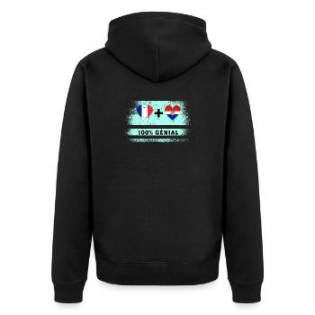 Drapeau France et Croatie 100% génial - Veste à capuche bio Premium Unisexe - noir - Dos - Nico (187cm)