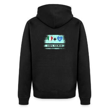 Italie et Somalie 100% drapeau de génie - Veste à capuche bio Premium Unisexe - noir - Dos - Nico (187cm)