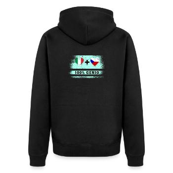 L’Italie et la République tchèque drasent 100% génie - Veste à capuche bio Premium Unisexe - noir - Dos - Nico (187cm)
