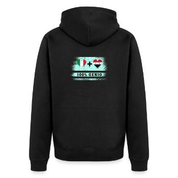 Italien und Syrien 100% geniale Flagge - Unisex Premium Bio Zip Hoodie - Schwarz - Hinten - Nico (187cm)