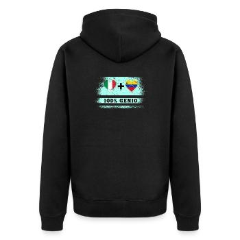 Italy and Venezuela 100% genius flag - Unisex Premium Organic Zip Hoodie - black - Back - Nico (187cm)