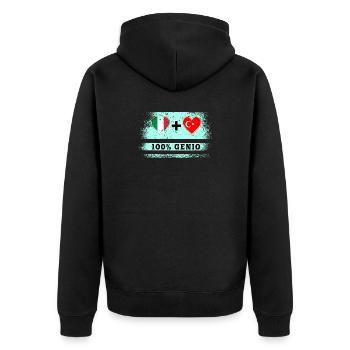 Italie et Turquie 100% drapeau de génie - Veste à capuche bio Premium Unisexe - noir - Dos - Nico (187cm)