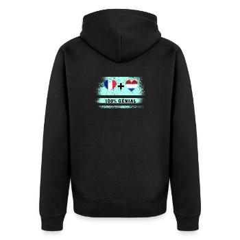 Drapeau France et Pays-Bas 100% génial - Veste à capuche bio Premium Unisexe - noir - Dos - Nico (187cm)