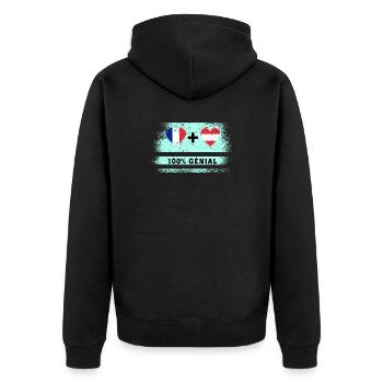 France et Autriche Drapeau 100% génial - Veste à capuche bio Premium Unisexe - noir - Dos - Nico (187cm)