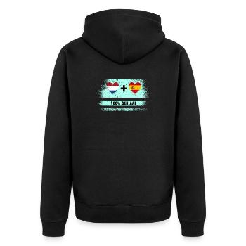 Espagne et Pays-Bas 100% Genius flag - Veste à capuche bio Premium Unisexe - noir - Dos - Nico (187cm)