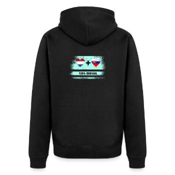 Slovaquie et Pays-Bas 100% Genius flag - Veste à capuche bio Premium Unisexe - noir - Dos - Nico (187cm)