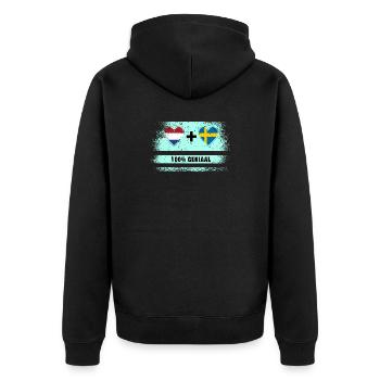 Drapeau 100% Genius de la Suède et des Pays-Bas - Veste à capuche bio Premium Unisexe - noir - Dos - Nico (187cm)
