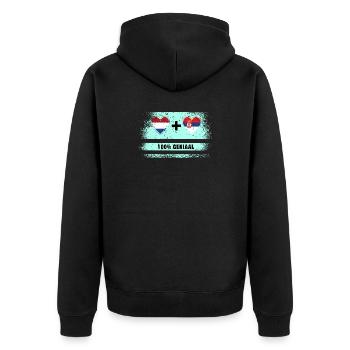 Serbie et Pays-Bas 100% Genius flag - Veste à capuche bio Premium Unisexe - noir - Dos - Nico (187cm)
