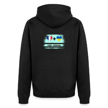 Drapeau France et Ukraine 100% génial - Veste à capuche bio Premium Unisexe - noir - Dos - Nico (187cm)