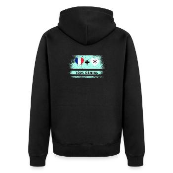 Drapeau France et Corée du Sud 100% génial - Veste à capuche bio Premium Unisexe - noir - Dos - Nico (187cm)
