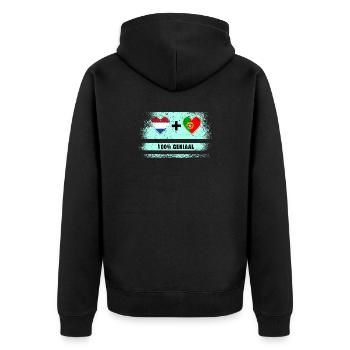 Portugal et Pays-Bas 100% Genius flag - Veste à capuche bio Premium Unisexe - noir - Dos - Nico (187cm)