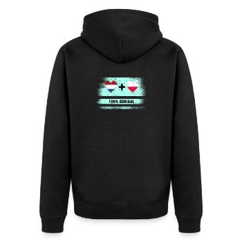 Pologne et Pays-Bas Drapeau 100% Genius - Veste à capuche bio Premium Unisexe - noir - Dos - Nico (187cm)