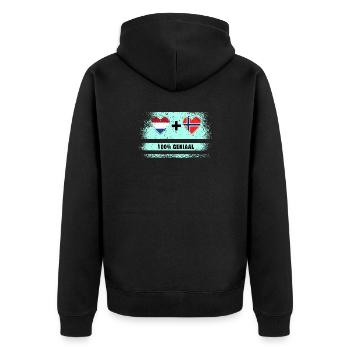 Drapeau 100% Genius de la Norvège et des Pays-Bas - Veste à capuche bio Premium Unisexe - noir - Dos - Nico (187cm)
