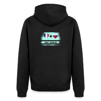 France et Slovaquie Drapeau 100% génial - Veste à capuche bio Premium Unisexe - noir - Dos - Nico (187cm)