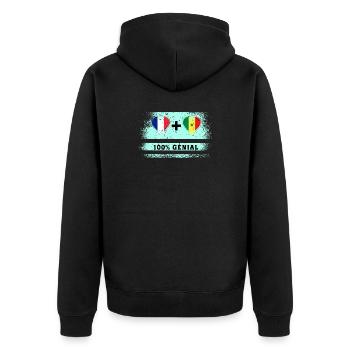 Drapeau France et Sénégal 100% génial - Veste à capuche bio Premium Unisexe - noir - Dos - Nico (187cm)