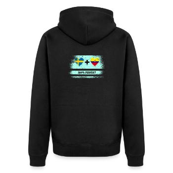 Equateur et Suède 100% Parfait / Cadeau - Veste à capuche bio Premium Unisexe - noir - Dos - Nico (187cm)
