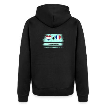 Drapeau 100% Genius de la France et des Pays-Bas - Veste à capuche bio Premium Unisexe - noir - Dos - Nico (187cm)