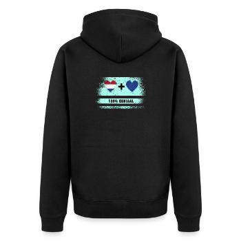 Drapeau 100% Genius de l’Europe et des Pays-Bas - Veste à capuche bio Premium Unisexe - noir - Dos - Nico (187cm)