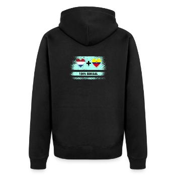 Drapeau 100% Genius de l’Equateur et des Pays-Bas - Veste à capuche bio Premium Unisexe - noir - Dos - Nico (187cm)
