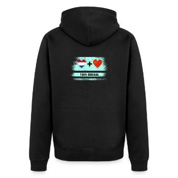 Drapeau 100% Genius de la Chine et des Pays-Bas - Veste à capuche bio Premium Unisexe - noir - Dos - Nico (187cm)