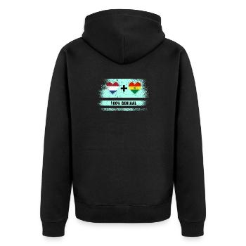 Drapeau 100% Genius de la Bolivie et des Pays-Bas - Veste à capuche bio Premium Unisexe - noir - Dos - Nico (187cm)