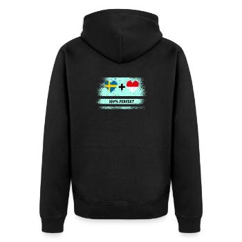 Indonésie et Suède 100% parfait / cadeau - Veste à capuche bio Premium Unisexe - noir - Dos - Nico (187cm)