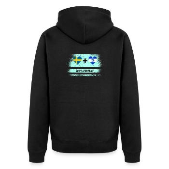 Israël et Suède 100% parfait / cadeau - Veste à capuche bio Premium Unisexe - noir - Dos - Nico (187cm)