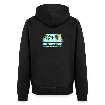 Cameroun et Suède 100% Parfait / Cadeau - Veste à capuche bio Premium Unisexe - noir - Dos - Nico (187cm)