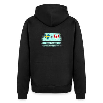 Canada & Suède 100% Parfait / Cadeau - Veste à capuche bio Premium Unisexe - noir - Dos - Nico (187cm)