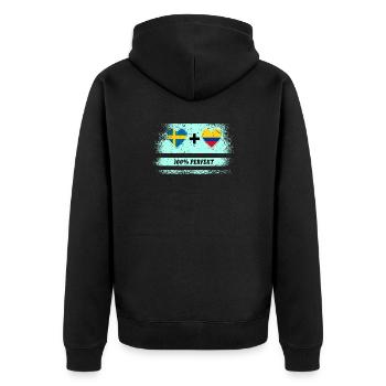 Colombie et Suède 100% parfait / cadeau - Veste à capuche bio Premium Unisexe - noir - Dos - Nico (187cm)