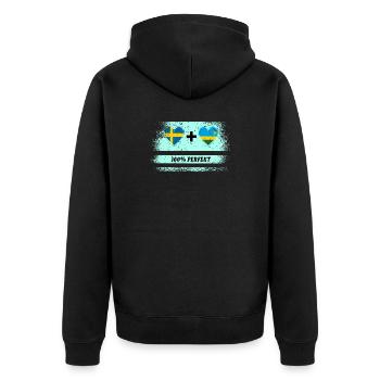Rwanda et Suède 100 % parfait / Cadeau - Veste à capuche bio Premium Unisexe - noir - Dos - Nico (187cm)