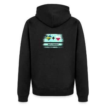 Pologne et Suède 100% parfait / cadeau - Veste à capuche bio Premium Unisexe - noir - Dos - Nico (187cm)
