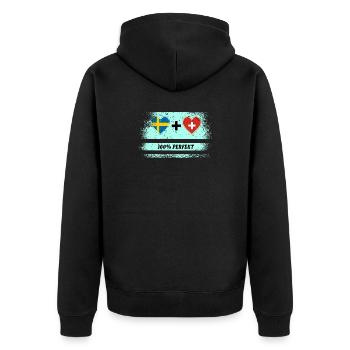 Suisse & Suède 100% Parfait / Cadeau - Veste à capuche bio Premium Unisexe - noir - Dos - Nico (187cm)