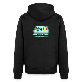 Sénégal et Suède 100 % Parfait / Cadeau - Veste à capuche bio Premium Unisexe - noir - Dos - Nico (187cm)
