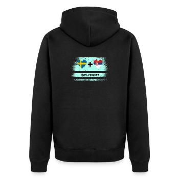 Serbie et Suède 100% Parfait / Cadeau - Veste à capuche bio Premium Unisexe - noir - Dos - Nico (187cm)