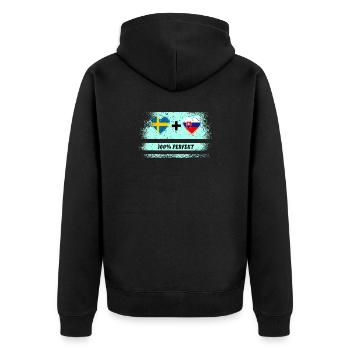 Slovaquie et Suède 100 % parfait / cadeau - Veste à capuche bio Premium Unisexe - noir - Dos - Nico (187cm)