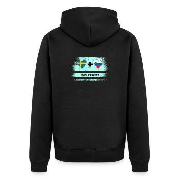 Slovénie et Suède 100% parfait / cadeau - Veste à capuche bio Premium Unisexe - noir - Dos - Nico (187cm)